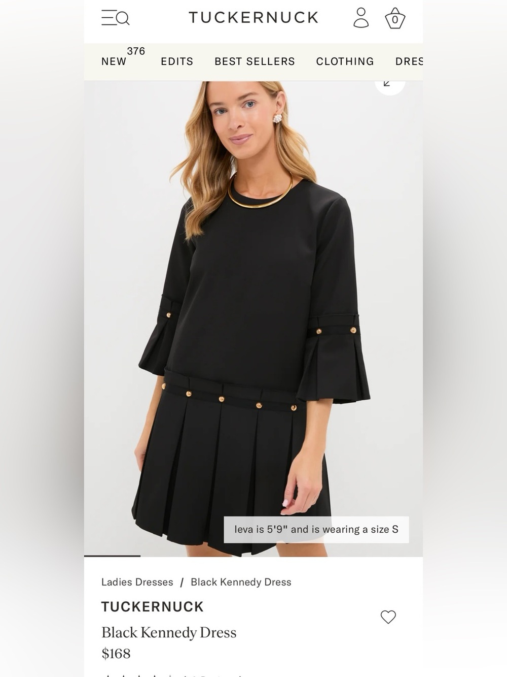 NWT TUCKERNUCK Black Kennedy Dress size XXL